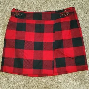 NWOT Gap plaid wrap mini skirt